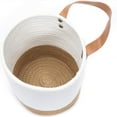 thumbnail image 5 of Wall Hanging Storage Basket: 6.3" x 7" Small Cotton Rope Basket, Woven Cotton Rope Baskets with Handles, Hanging Wall Basket for Organizing Flower Plants Towels Toys (White), 5 of 9