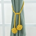 thumbnail image 1 of Labymos 1Pair Curtain Tiebacks Rope Curtain Rope Buckle Holdbacks with Double Ball, 1 of 8