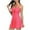 Pink, variant on Ohufall Womens One Piece Swimdress Tummy Control Swimsuit with Skirt V-neck Bathing Suit Skirted Swimwear