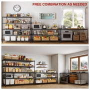 5 Tier Heavy Duty Wire Shelving Unit with Wheels | 3200 lbs Capacity Metal Storage Rack | Adjustable Garage Shelves 48W x 24D x 72H