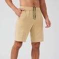 thumbnail image 2 of Hurxie Mens Casual Shorts Cotton Drawstring Chino Shorts Stretch Elastic Waist Summer Beach Golf Shorts Beige,XL, 2 of 5