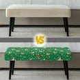 thumbnail image 6 of POLERO Christmas Rooster Print Dining Bench Cover Washable Stretch Piano Bench Seat Cover Removable Green Rectangle Seat Cushion Protector for Home Patio, Bedroom, Hotel, 6 of 7