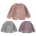 thumbnail image 4 of JAHH Easter Outfit for Kids Baby Girl Valentines Day Outfit Love Heart Sweet Long Sleeve Sweater Tshirt Crewneck Tops Fall Winter Clothes(9-12 Months,Purple), 4 of 4