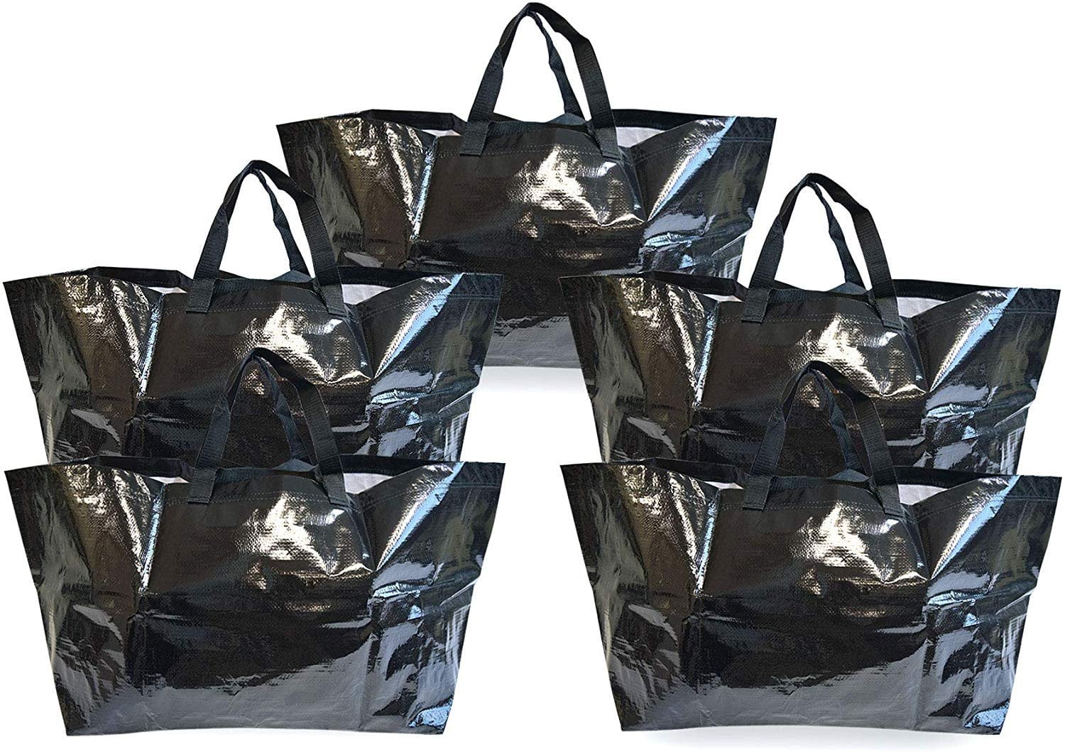 Prime Line Packaging 5 Pcs. Large Tote Bags for Carrying Bulk Items, Storage Bags, Extra Large ...