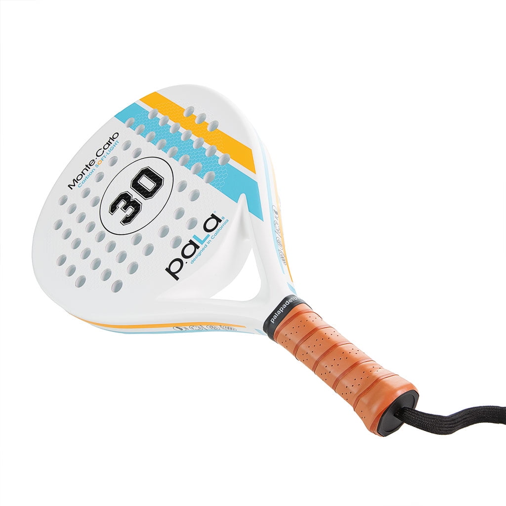 Montecarlo Soft Carbon White Padel Racket - P.ALA Light Racket with Carbon Fiber, Padel for Players that look for Power