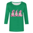 thumbnail image 4 of RXMEKW Haut à Manches 3/4, T-Shirt Décontracté pour Femme à Imprimé de Jour, Col Rond, Manches Trois Quarts, Coupe Ample, pour Usage Quotidien, 4 of 5