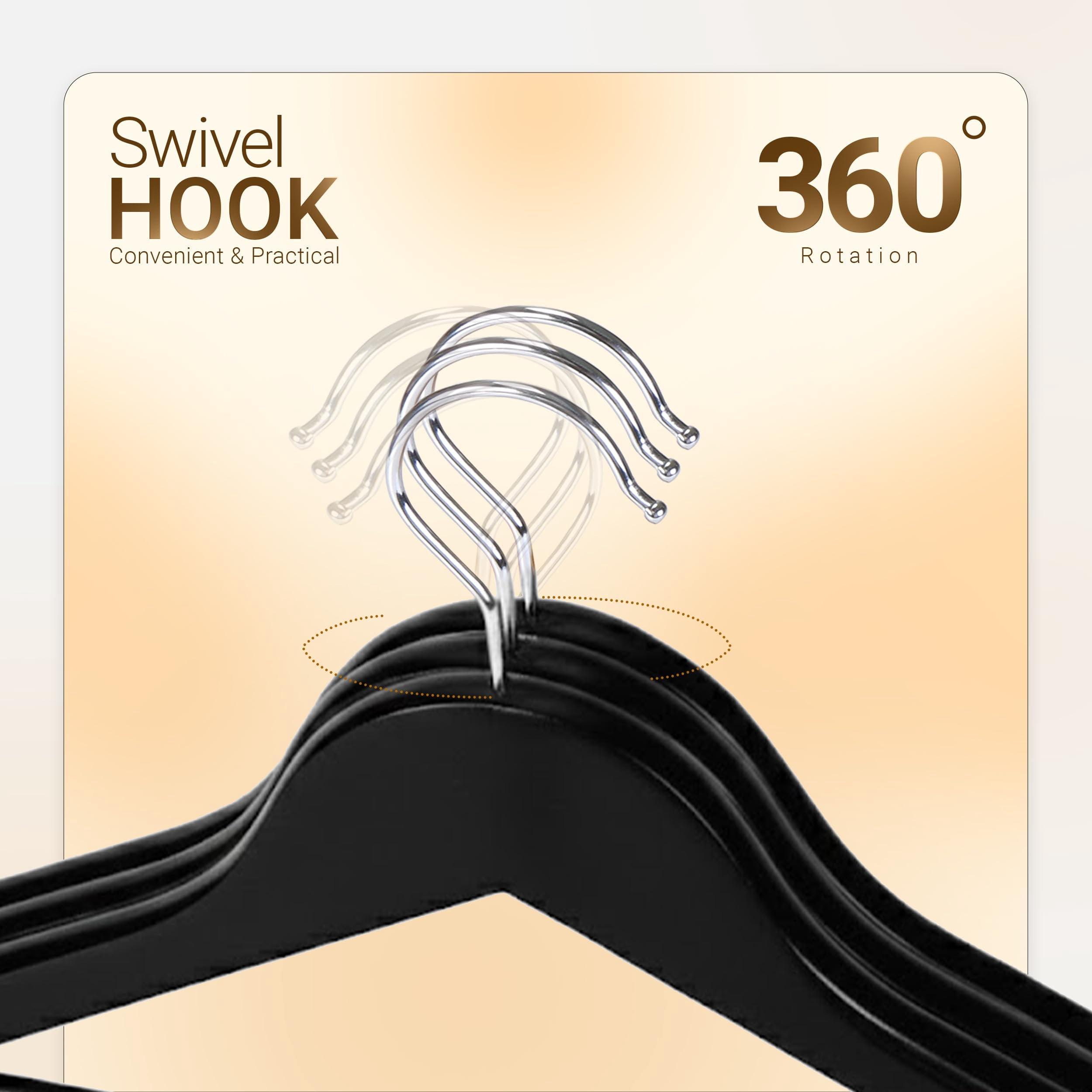 Utopia Home Premium Wooden Hangers 30 Pack - Durable & Slim Coat Hanger - Suit Hangers with 360-Degree Rotatable Hook - Wood Hangers with Shoulder Grooves Black