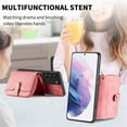 thumbnail image 4 of for Samsung Galaxy S21 Wallet Case, Crossbody Phone Purse with Card Holder for Women, Zipper PU Leather Carrying Cover Gift with Shoulder Strap Kickstand Anti-drop for S21 - Pink, 4 of 10