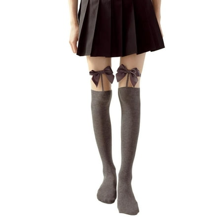 

VerPetridure Fishnet Stockings Thigh High Stockings for Women Lingerie Ladies Satin Bow Cute Sexy Legs Long Tube Splicing High Thigh Stocking