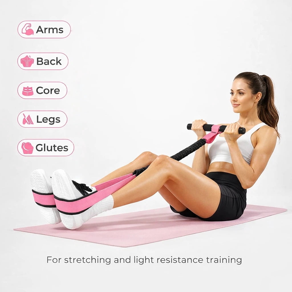 Pedal Resistance Band with Handles, Heavy-Duty Tension Foot Puller for Full-Body Training, Core, Legs & Glutes, Portable Home Workout Band