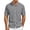 Gray, variant on Men's Linen Shirts Summer Short Sleeve Casual Button Down Banded Collar Work Shirt Basic Beach Lounge Vacation Shirts with Pocket Gray XL