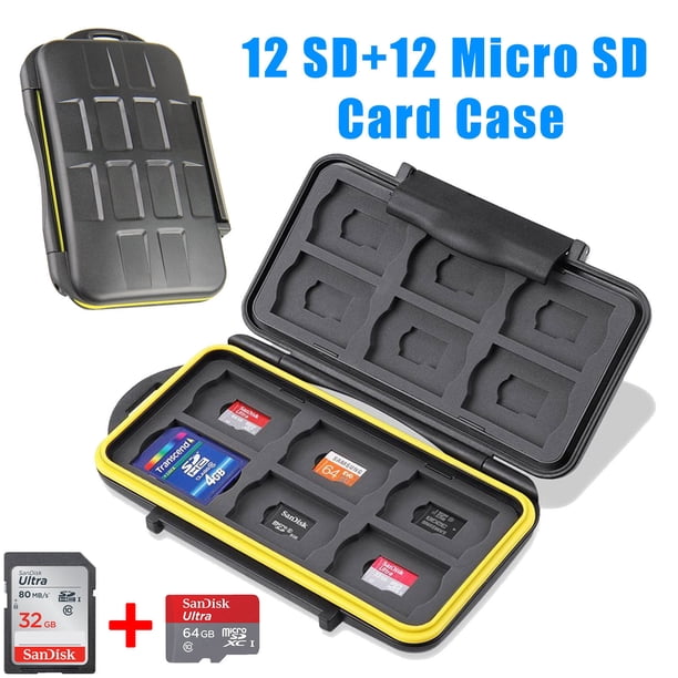 Eeekit Memory Card Carrying Case Large Capacity 12 Sd And 12 Micro Sd Card Waterproof Shockproof Memory Card Organizer Walmart Com Walmart Com