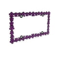 thumbnail image 3 of Creathome 3D Shining Daisy Wrenth License Plate Frame from Pure Zinc Alloy Metal Perfect Plate Holder,Matt Black with Purple Glitter, 3 of 8