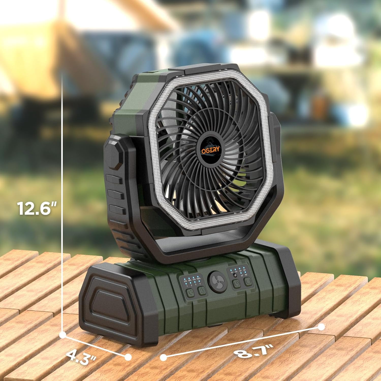 F6 Camping Fan, Portable Battery Powered Fan with 20000mAh Rechargeable Battery, LED Lantern, Remote & Oscillating - 4 Speed for Tent, Travel, Bedroom, Car, Outdoor Camping Essentials