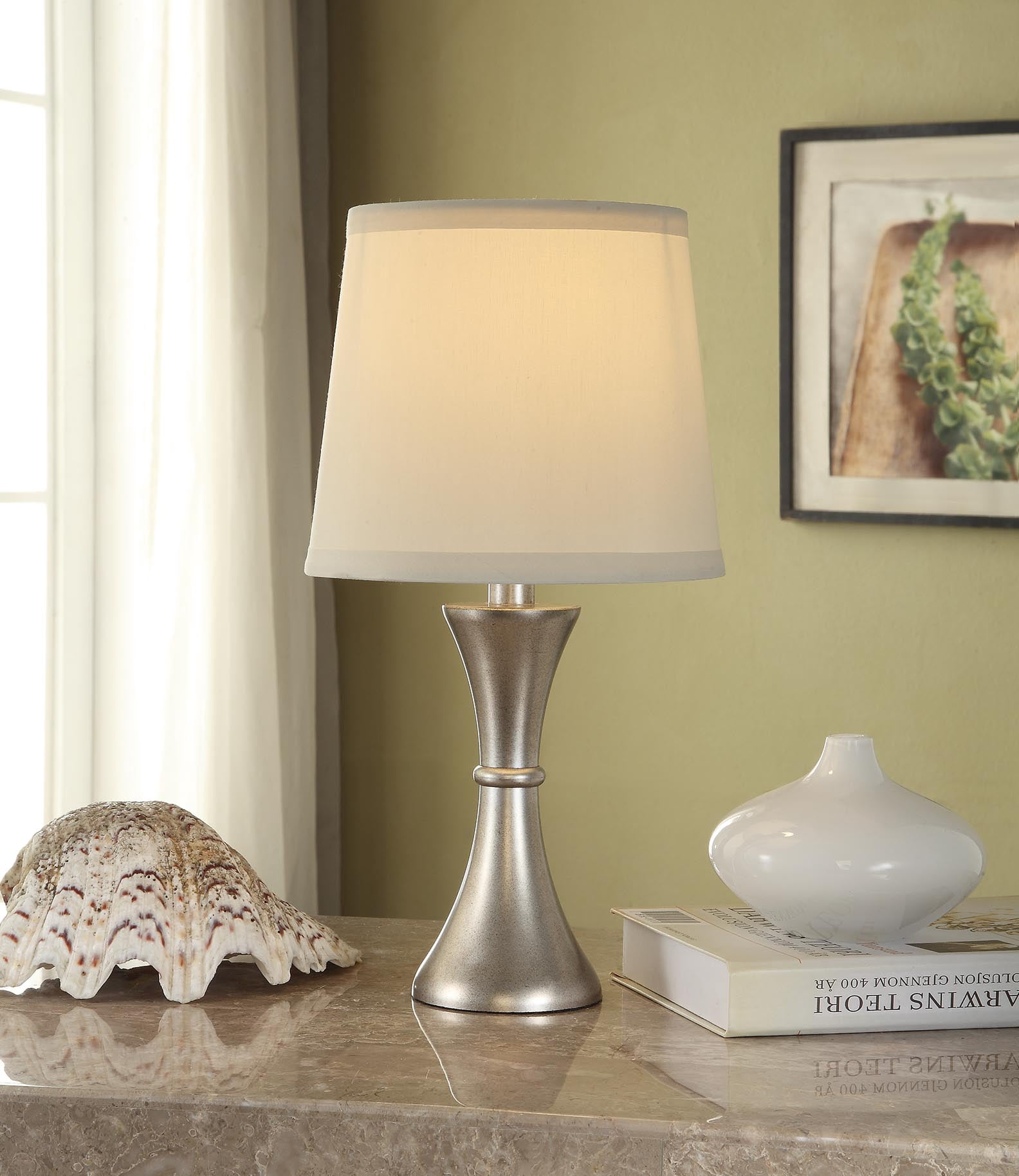 Mainstays Solid Linen Tapered Drum Accent Lamp Shade, Beige