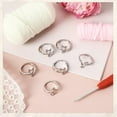 thumbnail image 4 of 3pcs Adjustable Metal Knitting Crochet Loop Rings Yarn Finger Holders Fast Braiding Accessories for Grandma Crocheters 3PCS, 4 of 6