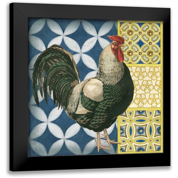 Vision Studio 12x12 Black Modern Framed Museum Art Print Titled - Classic Rooster I