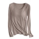 thumbnail image 2 of Pijama de manga larga para mujer, ropa de casa de color con almohadillas para el pecho, camiseta de manga larga, cómoda base para uso externo, pijama de cuello redondo para mujer., 2 of 7