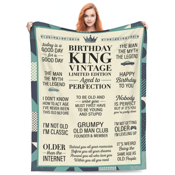 Dad Gift Blanket, Dear Dad Flannel Throw, Super Soft Blanket for Bed Couch, Father's Day Birthday Christmas Gift from Daughter or Son 50x40