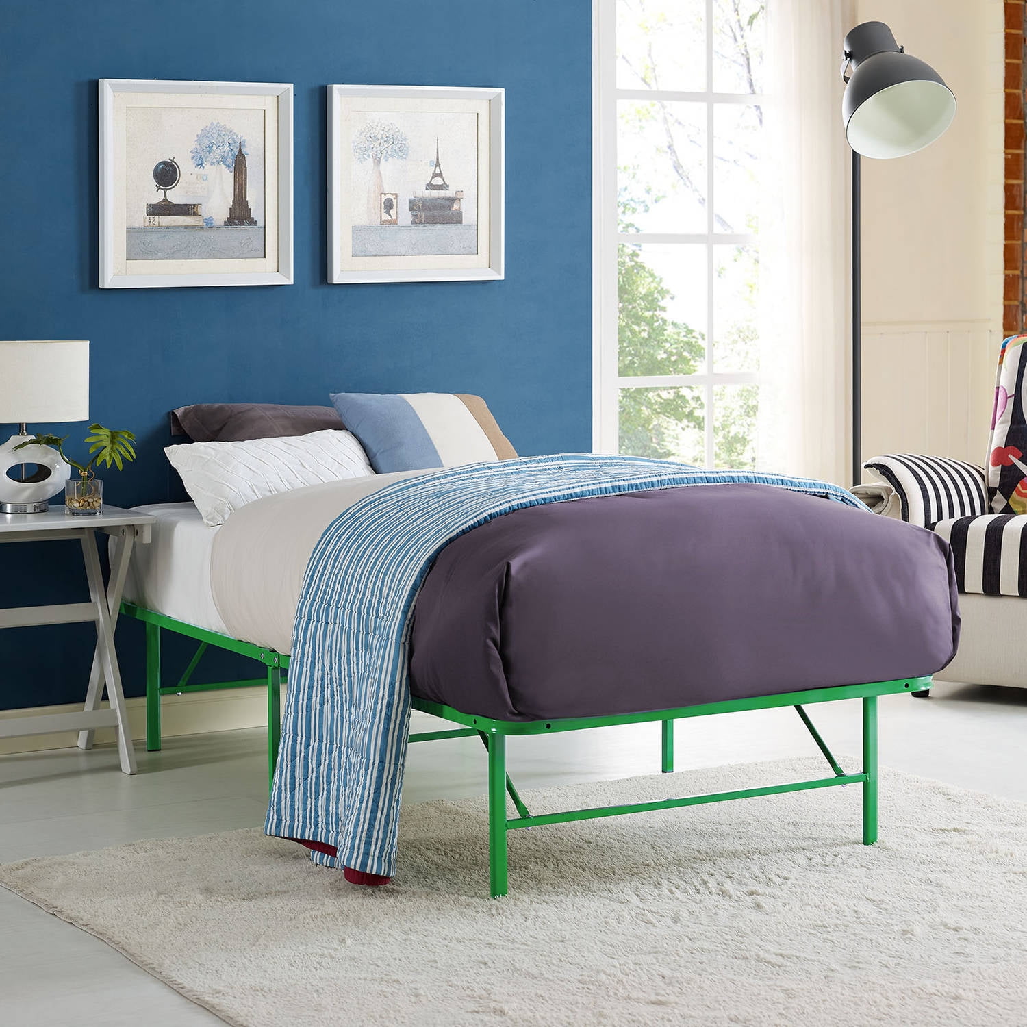 Folding Portable Me Replaces Box Spring Modway Horizon Twin Bed Frame In Red