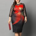 thumbnail image 1 of LSLJS Robe Mode Femme Sexy Grande Taille Manches Longues Imprimé Floral Robe Perspective, 1 of 6