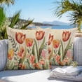 thumbnail image 4 of Red Tulip Outdoor Pillow Covers Pack of 2 Eucalyptus Watercolor Floral Plants Retro Linen Waterproof Throw Pillow Covers Decorative Cushion Cases for Patio Garden Tent Balcony Couch 18x18 inch, 4 of 8
