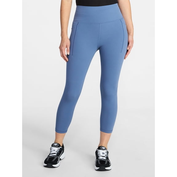 Avia Women's and Women's Plus SoftSculpt High Rise Capri Leggings with Pockets, Sizes XS-4X
