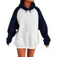 thumbnail image 2 of BODOAO Oversized Hoodies for Women, Crewneck Sweatshirts Casual Pullover Cute Sweatshirt Y2K Fashion Tops Fall Outfits 2025 Navy M, 2 of 5