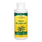 TheraNeem Neem Mouthwash, Herbal Mint | Freshens Breath, Supports Healthy Gums and Teeth | Vegan | Travel Size, 2oz
