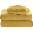 thumbnail image 5 of Elegant Comfort Soft 4-Piece Velvet Plush Flannel Sheet Set - Quality - Cozy Warm, Anti-Static, Non Pilling Fuzzy Velvet Flannel Fleece Deep Pocket Sheet Set - Twin XL, Gold, 5 of 5