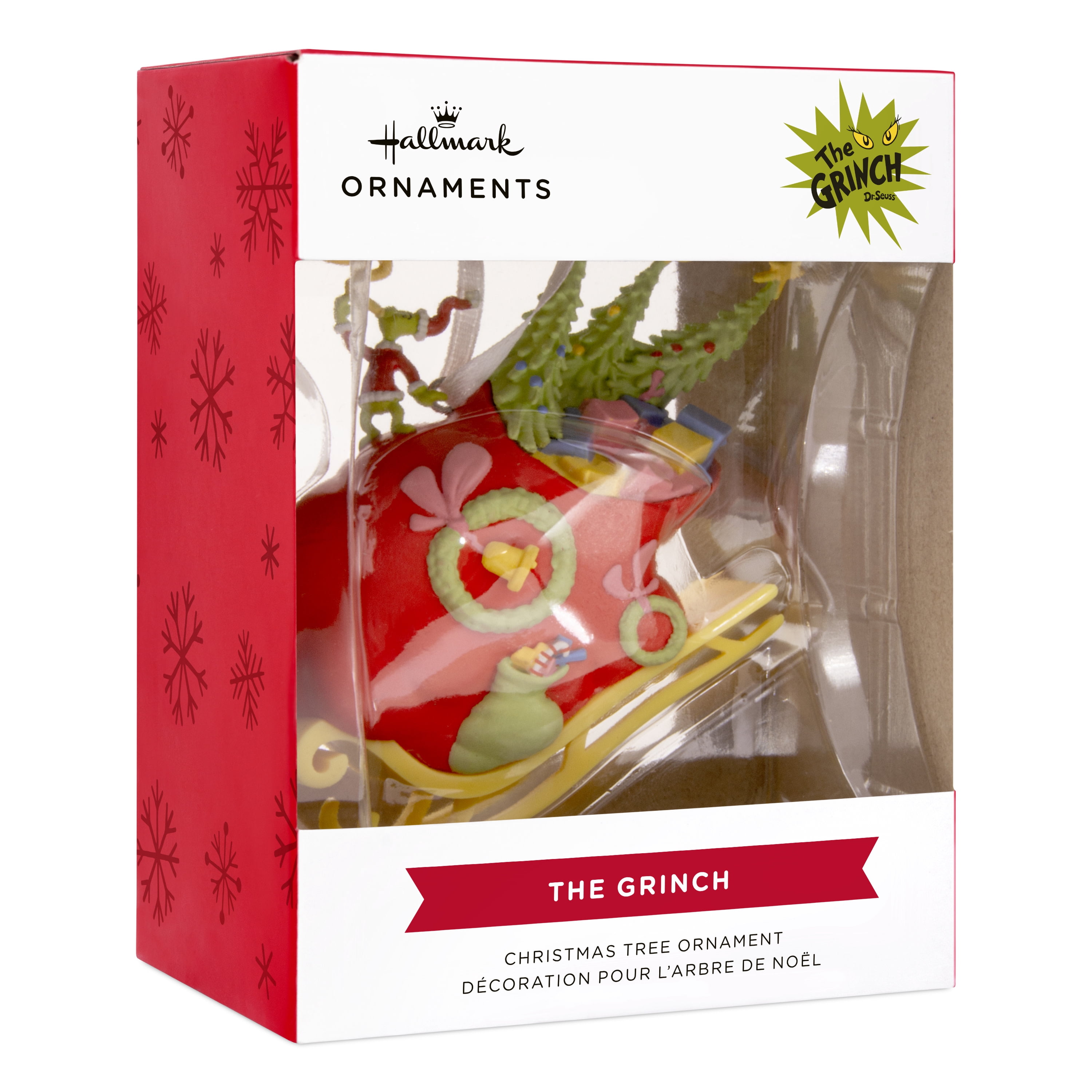 Hallmark Ornament TPR Figural Grinch Sleigh, 1 Count