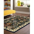 thumbnail image 4 of Unique Loom Cape Cod Espahan Rug Navy Blue/Black 7' 10" x 10' Rectangle Floral Traditional Perfect For Living Room Bed Room Dining Room Office, 4 of 7