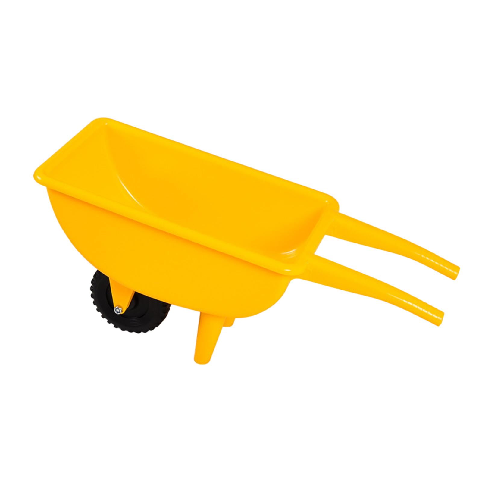 BELOVING Sand Toy Wheelbarrow Gardening Toy Wheelbarrow Yard Lightweight Pretend Play Toy Beach Toy Single Wheel for Girls Boys Age 3 Yellow
