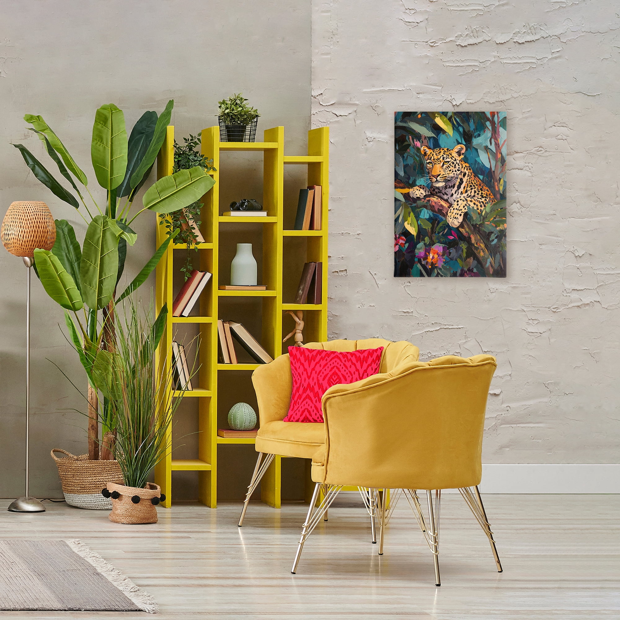 Stupell Industries One The Wild Side Leopard Canvas Wall Art, design by Petal Prints Design