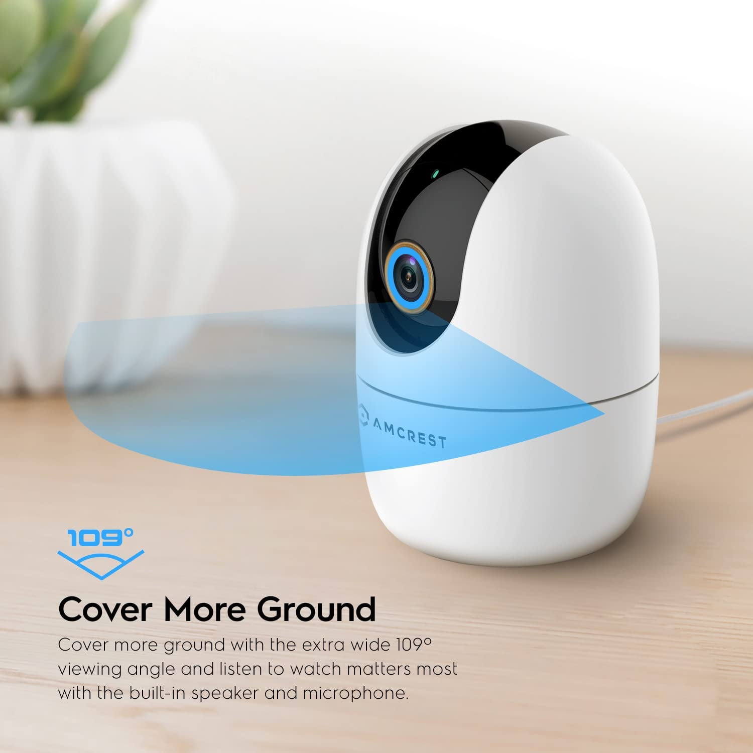 Amcrest 4MP WiFi Camera Indoor, Dog Camera, Sound & Baby Monitor, Human & Pet Detection, Motion-Tracking, w/ 2-Way Audio, Phone App, Pan/Tilt Wireless IP Camera, Night Vision, Smart Home ASH41-W