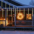 thumbnail image 5 of Meteor Shower Lights, 12 Inch Outdoor Icicle Christmas Lights, 8 Tubes 288 LED Iciclelights Snow Falling Lights, Connectable Raindrop Lights, Xmas Wedding Party Tree Holiday Decor, White, 5 of 15