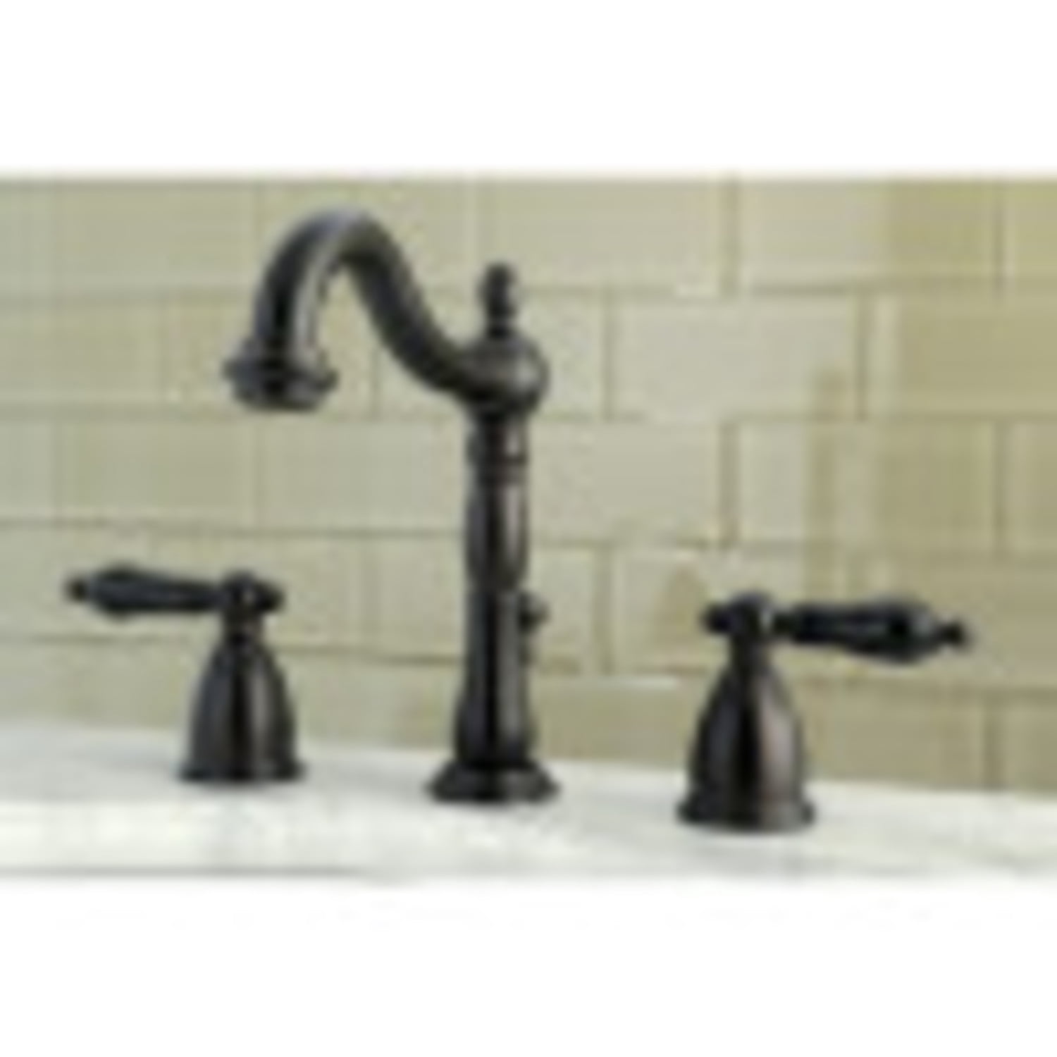 Kingston Brass KB1975PKL Duchess Widespread Bathroom Faucet with Plastic Pop-Up, Oil Rubbed Bronze
