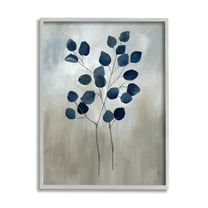 Stupell Industries Modern Plant Sprouts Botanical & Floral Painting Gray Framed Art Print Wall Art, 16 x 20