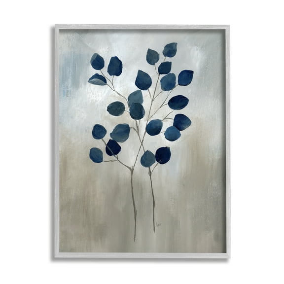 Stupell Industries Modern Plant Sprouts Botanical & Floral Painting Gray Framed Art Print Wall Art, 16 x 20