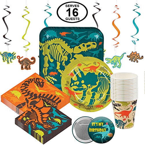 Dinosaur Dino Party Supplies Birthday Party Tableware for 16 Large