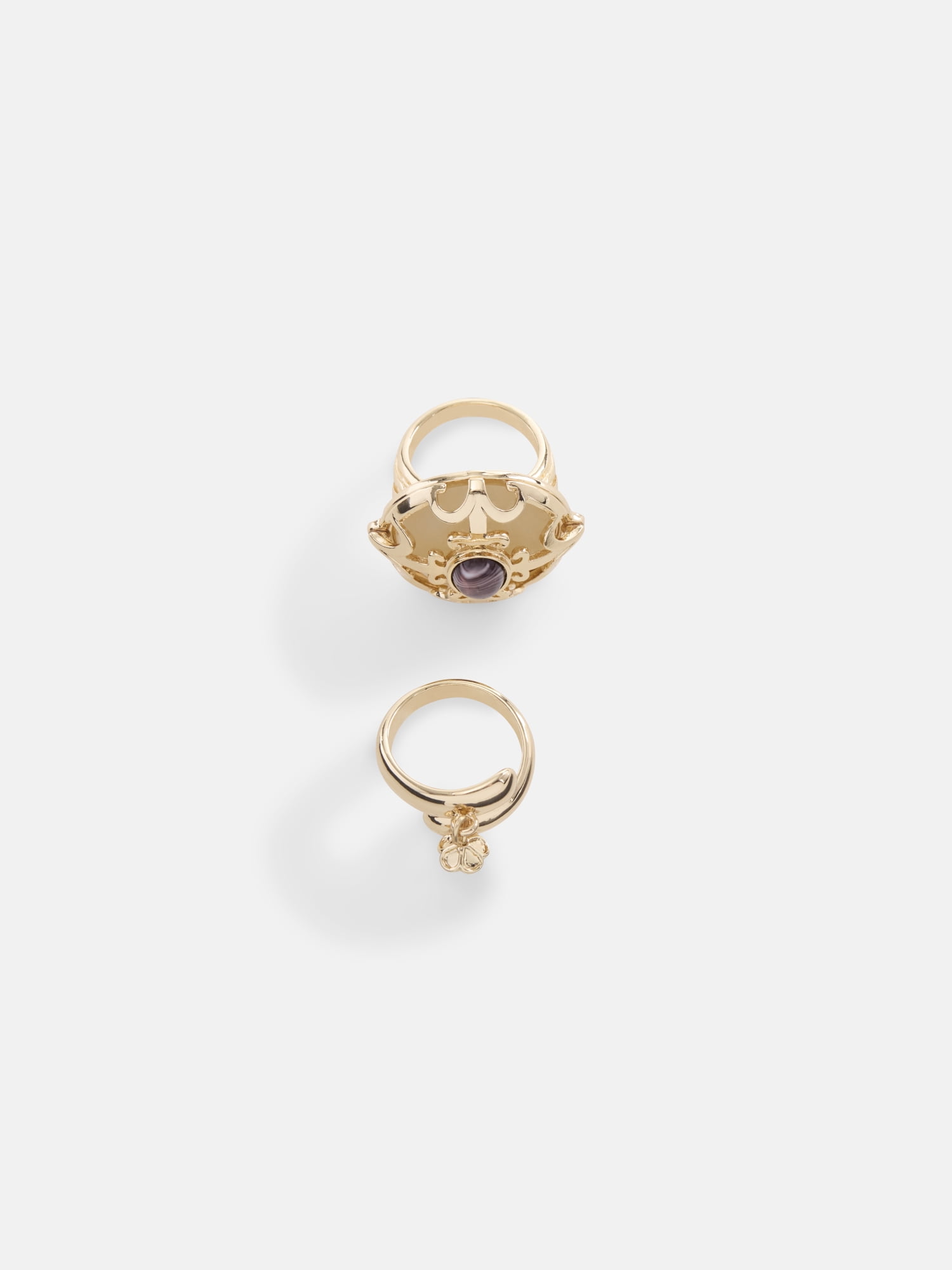 Scoop Scroll and Wrap Rings, Gold-Tone, 2-Piece Set