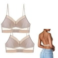 thumbnail image 1 of Gibobby Brasier mujer busto Colores mezclados 2pc Anillo sin Lencería francesa Sexy Big Backless Beautiful Back Sujetador en forma de U Ultra Thin Lei Bra(Beige,CH), 1 of 4