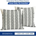 thumbnail image 4 of Decorative Throw Pillow Covers Set of 2 Black Pillow Covers 20x20 inch Throw Pillow Cases Linen Square Pillow Case,Farmhouse Outdoor Modern Botanical Pillow Covers for Couch Sofa Living Room, 4 of 6