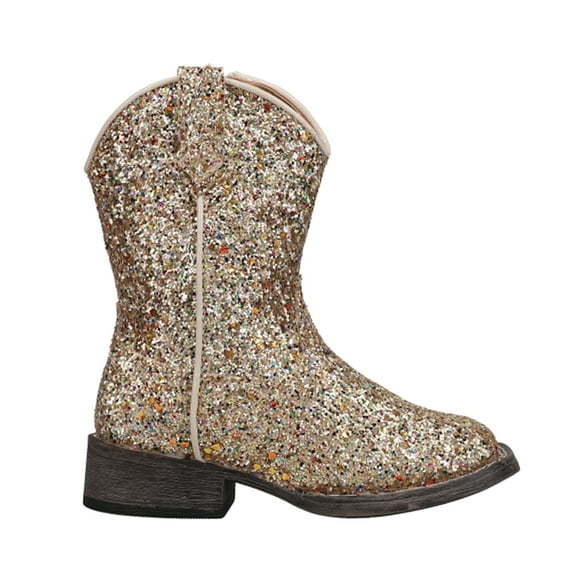Roper Girls Glitter Galore Square Toe Cowboy   Mid Calf Boots