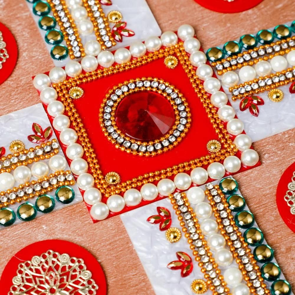 Handmade Acrylic Rangoli For Home And Temple Decor, Indian