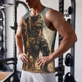 thumbnail image 5 of Balery desert Man Shepherd Dog Pattern Men's Workout Tank Top Gym Muscle Tee Fitness Bodybuilding Sleeveless T Shirt Quick Dry Fit Muscle Tank Top Slim-Fit Tank-X-Large, 5 of 7