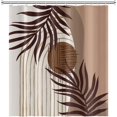 thumbnail image 4 of Boho Bathroom Shower Curtain, Eucalyptus Leaves Brown and Beige Sun Shower Curtain with Hooks, Waterproof Fabric Polyester, 72x72 Inch, 4 of 6