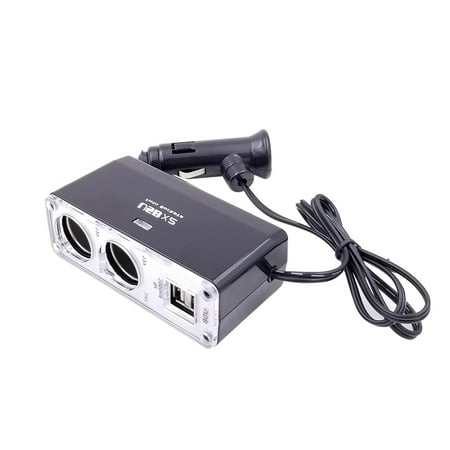 

Dual USB Port Car Charger 70cm Charging Line Power Adapter ABS Auto Charging Station