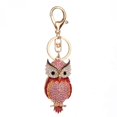 thumbnail image 1 of Llavero con diamantes de imitación, anillo con forma de búho, llavero de aleación, decoración de bolso (rosa), 1 of 1