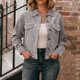thumbnail image 1 of AUNVITO Women's Corduroy Button Up Shacket Long Sleeve Open Front Cardigan Casual and Cozy Outerwear, 1 of 7